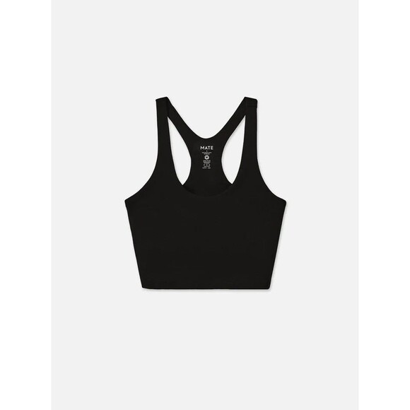 MATE THE LABEL ORGANIC STRETCH RACERBACK TANK BLACK NEW $68 - Picture 6 of 6